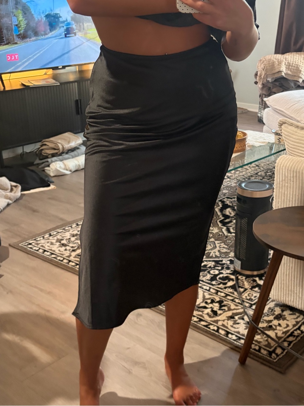 PacSun Black High-Rise Midi Skirt